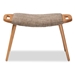 Baxton Studio Banner Mid-Century Modern Light Brown Fabric Upholstered and Oak Brown Finished Wood Accent Bench - SF9120-Upholstered Oak-Bench
