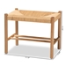 Baxton Studio Saura Mid-Century Modern Oak Brown Finished Wood and Hemp Accent Bench - SK9149-Oak Woven Seat-Bench