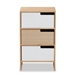 Baxton Studio Eben Modern and Contmeporary Two-Tone White and Oak Brown Finished Wood 3-Drawer Storage Cabinet - 7646-Oak/White-3DW Chest