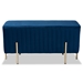 Baxton Studio Helaine Contemporary Glam and Luxe Navy Blue Fabric Upholstered and Gold Metal Bench Ottoman - FZD200124-Navy Blue-Bench