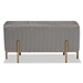 Baxton Studio Helaine Contemporary Glam and Luxe Grey Fabric Upholstered and Gold Metal Bench Ottoman - FZD200124-Grey-Bench