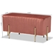 Baxton Studio Helaine Contemporary Glam and Luxe Blush Pink Fabric Upholstered and Gold Metal Bench Ottoman - FZD200124-Blush Pink-Bench