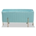 Baxton Studio Helaine Contemporary Glam and Luxe Sky Blue Fabric Upholstered and Gold Metal Bench Ottoman - FZD200124-Light Blue-Bench
