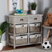Baxton Studio Vella Modern and Contemporary Grey Finished Wood 2-Drawer Storage Unit With Baskets - FZC200360-Light Grey-Cabinet