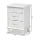 Baxton Studio Layton Classic and Traditional White Finished Wood 3-Drawer Nightstand - FZC180882-White Wooden-NS