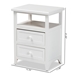 Baxton Studio Karsen Modern and Contemporary White Finished Wood 2-Drawer End Table - FZCabinet190808-White Wooden-2DW-ET