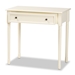 Baxton Studio Mahler Classic and Traditional White Finished Wood 1-Drawer Console Table - FZDR19084-White-Console Table