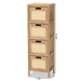 Baxton Studio Paolo Mid-Century Modern Natural Brown Finished Wood and Rattan 4-Drawer Storage Unit - FMA-0073-Tan 4 Drawer-Cabinet