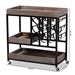 Baxton Studio Laine Modern Industrial Charcoal Finished Wood and Black Metal Wine Cart - 7596-Metal-Cart