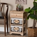 Baxton Studio Madra Modern and Contemporary Oak Brown Finished Wood and 1-Drawer End Table With Baskets - 7583-Wood/Metal-ET