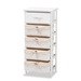 Baxton Studio Madelia Modern and Contemporary White Finished Wood and 1-Drawer Storage Unit - FZC190810-White