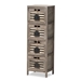 Baxton Studio Valko Modern and Contemporary Grey Finished Wood Storage Unit with Four Baskets - L3859DCB-Grey