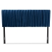 Baxton Studio Emile Modern and Contemporary Navy Blue Velvet Fabric Upholstered and Dark Brown Finished Wood Full Size Headboard - Emile-Navy Blue Velvet-HB-Full