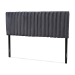 Baxton Studio Emile Modern and Contemporary Grey Velvet Fabric Upholstered and Dark Brown Finished Wood King Size Headboard - Emile-Grey Velvet-HB-King