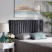 Baxton Studio Emile Modern and Contemporary Grey Velvet Fabric Upholstered and Dark Brown Finished Wood King Size Headboard - Emile-Grey Velvet-HB-King