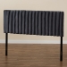 Baxton Studio Emile Modern and Contemporary Grey Velvet Fabric Upholstered and Dark Brown Finished Wood King Size Headboard - Emile-Grey Velvet-HB-King