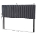 Baxton Studio Emile Modern and Contemporary Grey Velvet Fabric Upholstered and Dark Brown Finished Wood King Size Headboard - Emile-Grey Velvet-HB-King