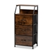 Baxton Studio Jacop Modern Industrial Walnut Brown Finished Wood and Black Metal 3-Drawer Storage Cabinet - 5L-331-3DW-Cabinet