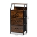 Baxton Studio Jacop Modern Industrial Walnut Brown Finished Wood and Black Metal 3-Drawer Storage Cabinet - 5L-331-3DW-Cabinet