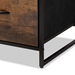 Baxton Studio Hakan Modern Industrial Walnut Brown Finished Wood and Black Metal 3-Drawer Storage Cabinet - 5L-5813-3DW-Cabinet