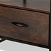 Baxton Studio Hakan Modern Industrial Walnut Brown Finished Wood and Black Metal 1-Drawer Storage Cabinet - 5L-5814-1DW-Cabinet