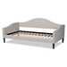 Baxton Studio Milligan Modern and Contemporary Beige Fabric Upholstered and Dark Brown Finished Wood Twin Size Daybed - Milligan-Beige-Daybed-Twin