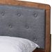 Baxton Studio Ratana Mid-Century Modern Transitional Grey Fabric Upholstered and Walnut Brown Finished Wood Full Size Platform Bed - MG0020-4S-Dark Grey/Walnut-Full