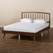 Baxton Studio Paton Mid-Century Modern Walnut Brown Finished Wood Full Size Platform Bed - MG0020-5S-Walnut-Full