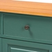 Baxton Studio Garner Modern and Contemporary Two-Tone Turquoise and Oak Brown Finished Wood 2-Drawer Kitchen Cabinet - FZC200374-Wooden Blue Green-Cabinet