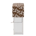 Baxton Studio Abril Modern and Contemporary Multi-Colored Fabric Upholstered and White Finished Wood Drop Leaf Ironing Board Cabinet with Woven Storage Baskets - TLM1849-White/Brown Floral
