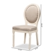 Baxton Studio Louis Traditional French Inspired Grey Fabric Upholstered and White Finished Wood 2-Piece Dining Chair Set - W-LOUIS-O-01-Off White/Grey-Chair