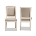 Baxton Studio Louane Traditional French Inspired Grey Fabric Upholstered and White Finished Wood 2-Piece Dining Chair Set - W-LOUIS-R-02-Off White/Grey-Chair
