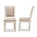 Baxton Studio Louane Traditional French Inspired Grey Fabric Upholstered and White Finished Wood 2-Piece Dining Chair Set - W-LOUIS-R-02-Off White/Grey-Chair