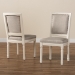 Baxton Studio Louane Traditional French Inspired Grey Fabric Upholstered and White Finished Wood 2-Piece Dining Chair Set - W-LOUIS-R-02-Off White/Grey-Chair