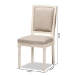 Baxton Studio Louane Traditional French Inspired Grey Fabric Upholstered and White Finished Wood 2-Piece Dining Chair Set - W-LOUIS-R-02-Off White/Grey-Chair