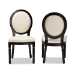 Baxton Studio Louis Traditional French Inspired Beige Faux Leather Upholstered and Black Finished Wood 2-Piece Dining Chair Set - W-LOUIS-O-07-Black/Beige-Chair