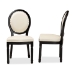 Baxton Studio Louis Traditional French Inspired Beige Faux Leather Upholstered and Black Finished Wood 2-Piece Dining Chair Set - W-LOUIS-O-07-Black/Beige-Chair