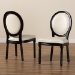 Baxton Studio Louis Traditional French Inspired Beige Faux Leather Upholstered and Black Finished Wood 2-Piece Dining Chair Set - W-LOUIS-O-07-Black/Beige-Chair