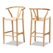 Baxton Studio Paxton Modern and Contemporary Natural Brown Finished Wood 2-Piece Counter Stool Set
