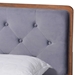 Baxton Studio Larue Modern and Contemporary Grey Velvet Fabric Upholstered and Walnut Brown Finished Wood King Size Platform Bed - MG0020-1S-Grey Velvet/Walnut-King