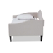 Baxton Studio Milligan Modern and Contemporary Beige Fabric Upholstered and Dark Brown Finished Wood Full Size Daybed - Milligan-Beige-Daybed-Full