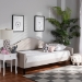 Baxton Studio Milligan Modern and Contemporary Beige Fabric Upholstered and Dark Brown Finished Wood Full Size Daybed - Milligan-Beige-Daybed-Full