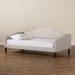 Baxton Studio Milligan Modern and Contemporary Beige Fabric Upholstered and Dark Brown Finished Wood Full Size Daybed - Milligan-Beige-Daybed-Full