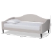 Baxton Studio Milligan Modern and Contemporary Beige Fabric Upholstered and Dark Brown Finished Wood Full Size Daybed - Milligan-Beige-Daybed-Full