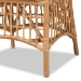bali & pari Rose Modern Bohemian White Fabric Upholstered and Natural Brown Rattan Dining Chair - Rose-Rattan-DC No Arm