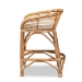 bali & pari Maverick Modern Bohemian White Fabric Upholstered and Natural Brown Rattan Counter Stool - Maverick-Rattan-CS