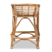 bali & pari Maverick Modern Bohemian White Fabric Upholstered and Natural Brown Rattan Counter Stool - Maverick-Rattan-CS