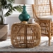 bali & pari Maverick Modern Bohemian Natural Brown Rattan End table - Maverick-Rattan-ET