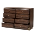Baxton Studio Cormac Modern and Contemporary Walnut Brown Finished Wood and Gold Metal 8-Drawer Dresser - LV28COD28232-Walnut-8DW-Dresser
