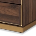 Baxton Studio Cormac Modern and Contemporary Walnut Brown Finished Wood and Gold Metal 8-Drawer Dresser - LV28COD28232-Walnut-8DW-Dresser